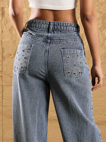 Women's Blue Denim Co-Ord Set
