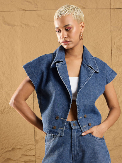 Women's Blue Denim Co-Ord Set