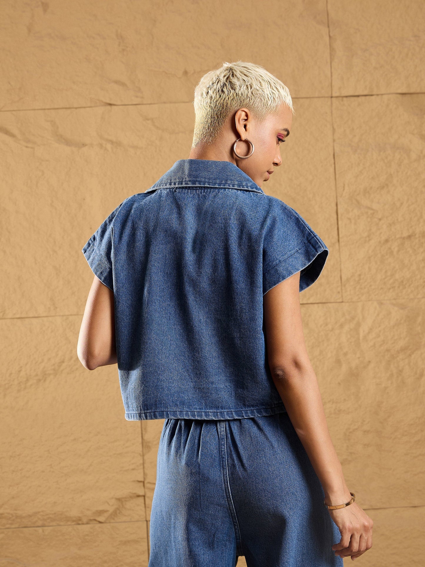 Women's Blue Denim Co-Ord Set