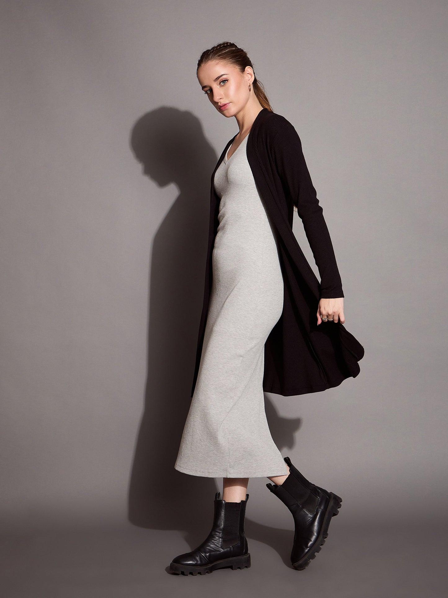 Women's Black Rib Shrug