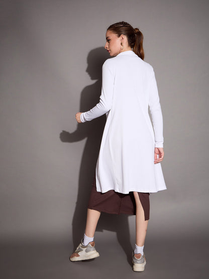 Women's White Rib Shrug