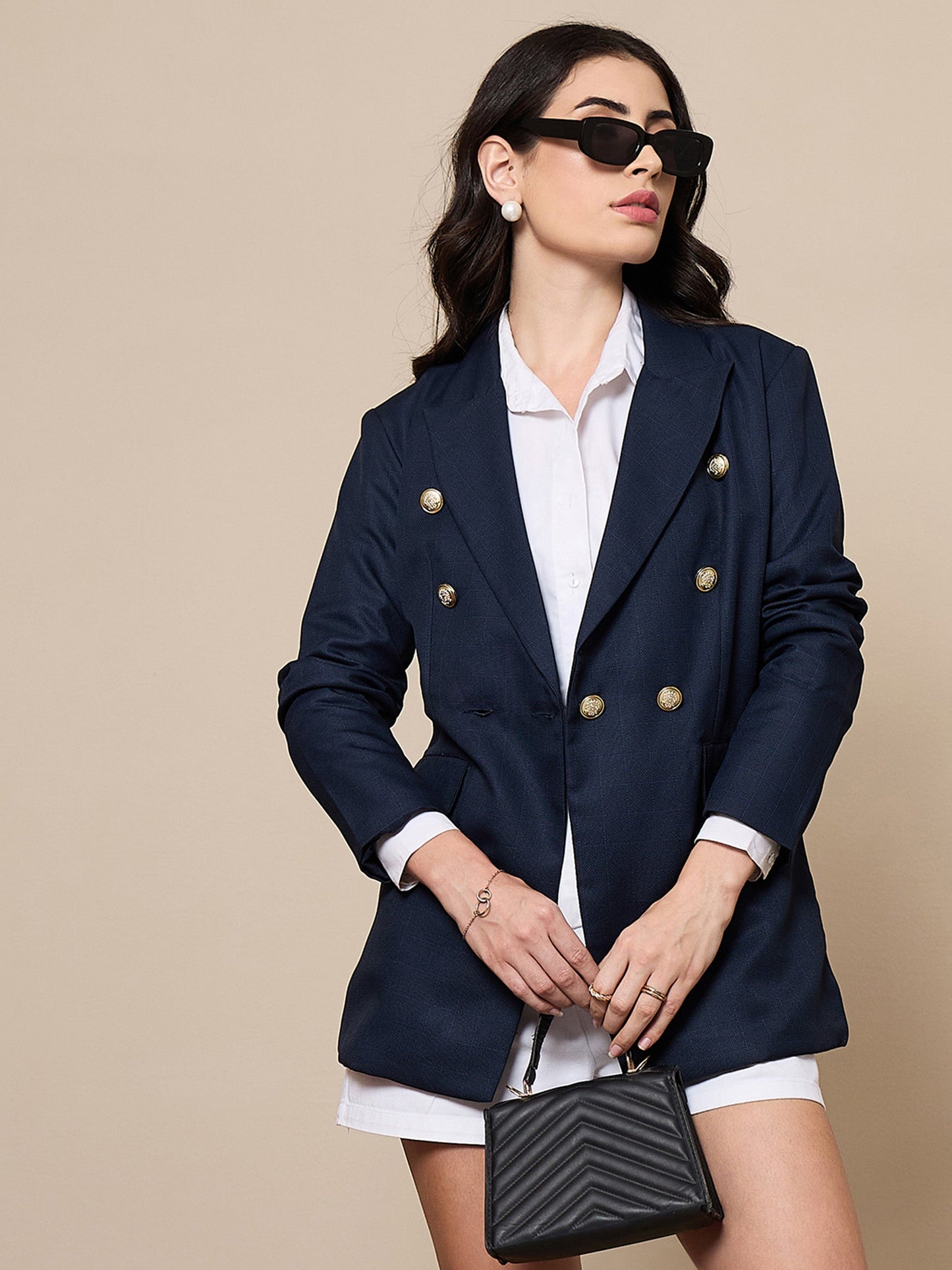 Women's Navy Blue Strong Blazer