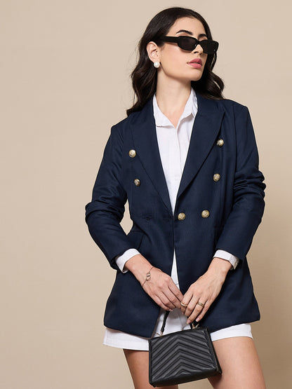 Women's Navy Blue Strong Blazer