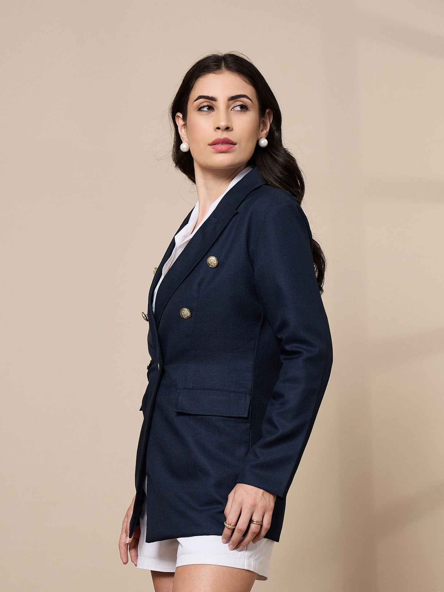 Women's Navy Blue Strong Blazer