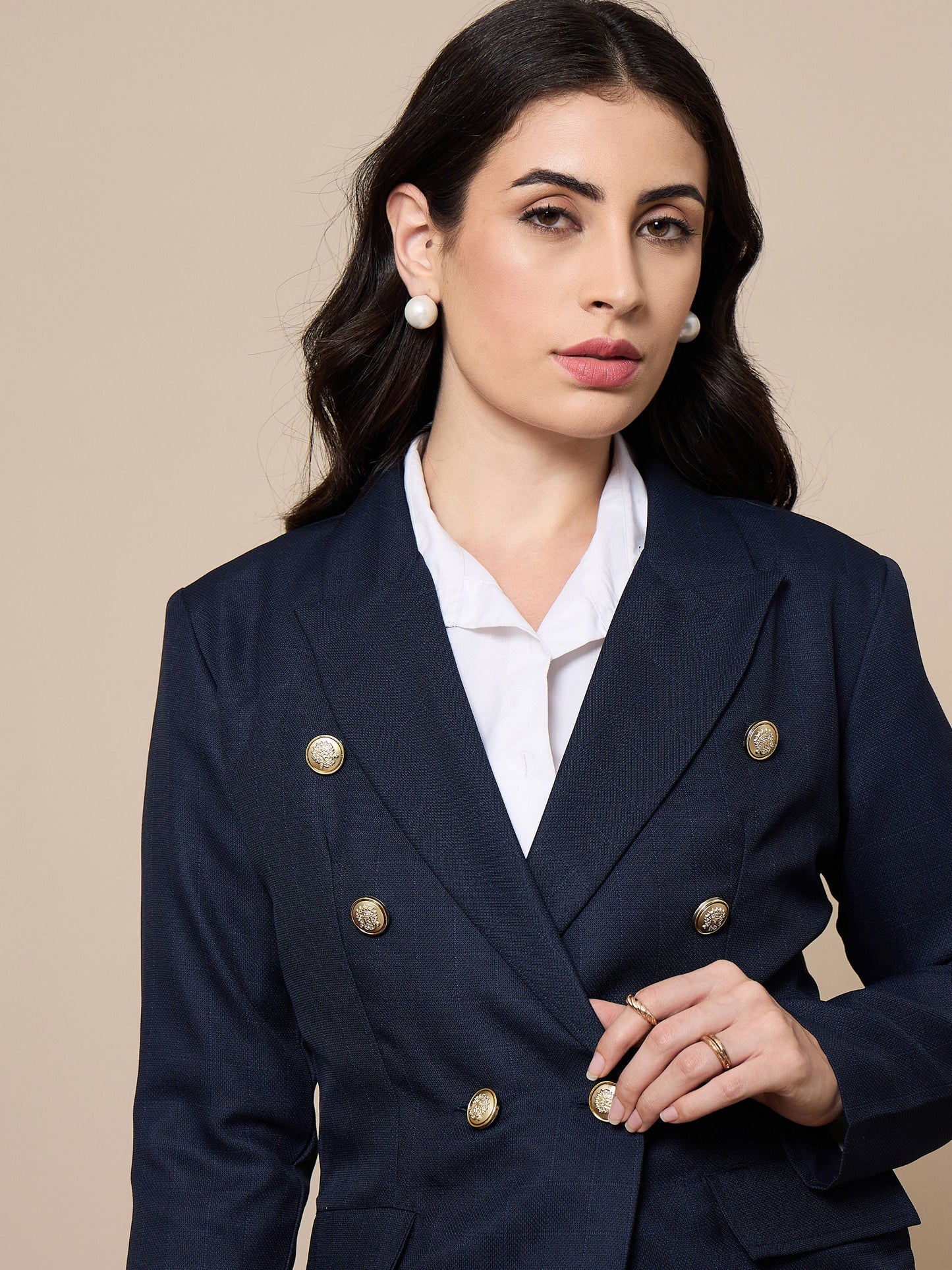 Women's Navy Blue Strong Blazer
