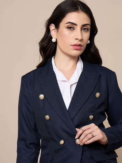 Women's Navy Blue Strong Blazer