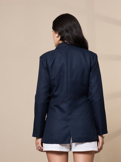 Women's Navy Blue Strong Blazer