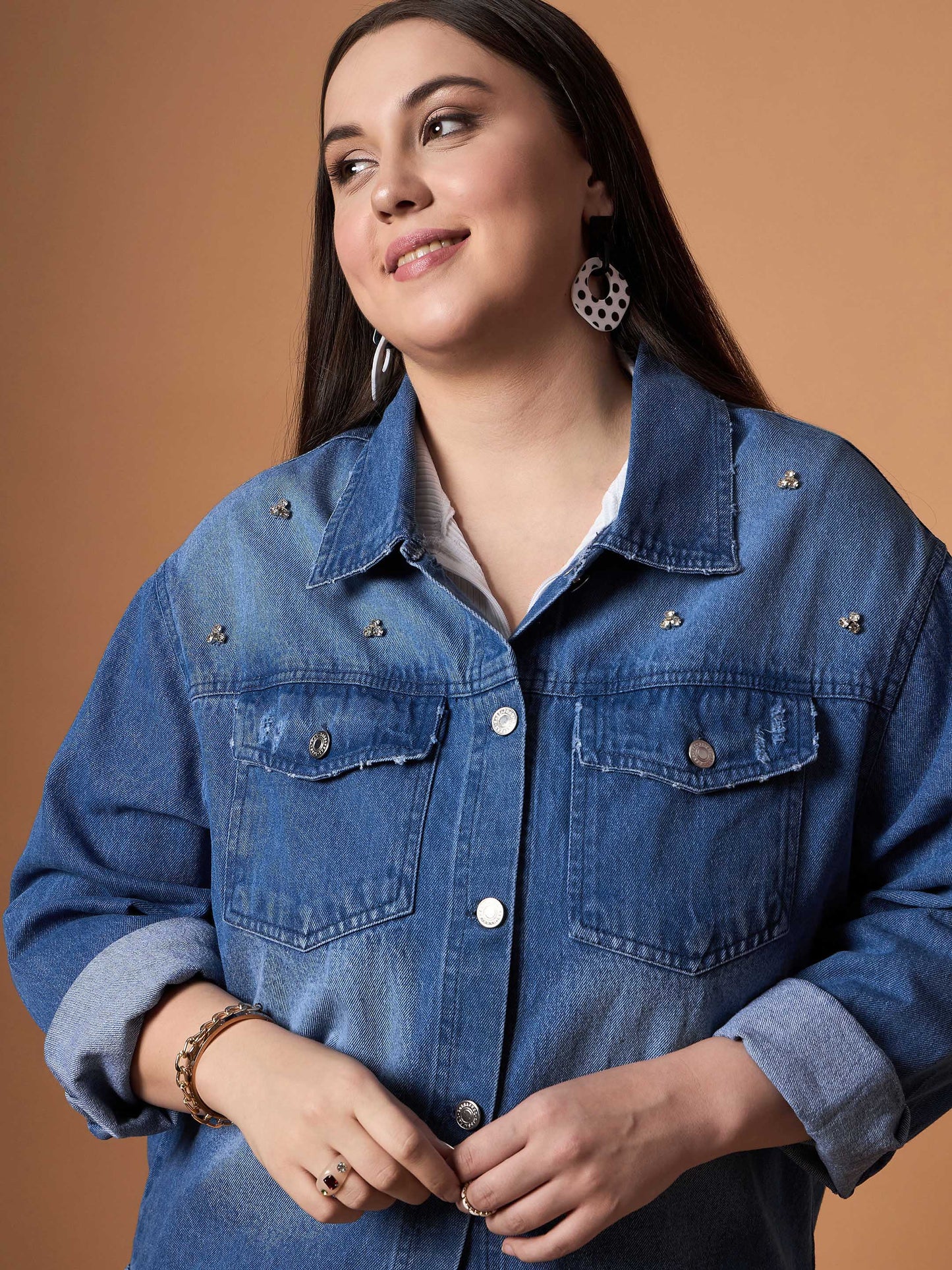 Women's Navy Blue Denim Jacket