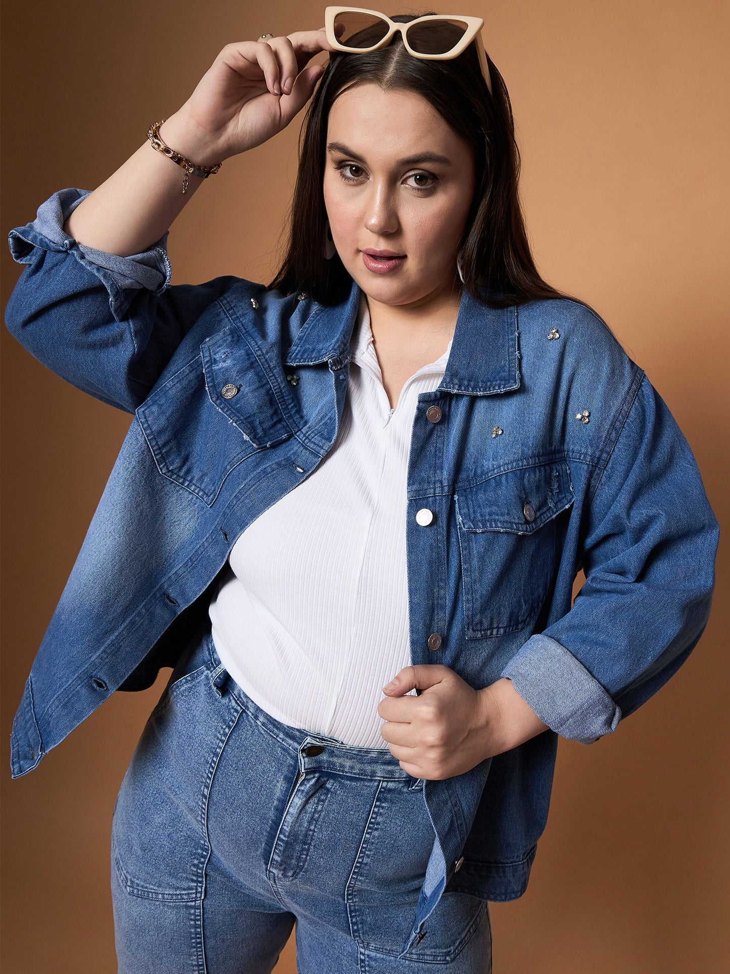 Women's Navy Blue Denim Jacket