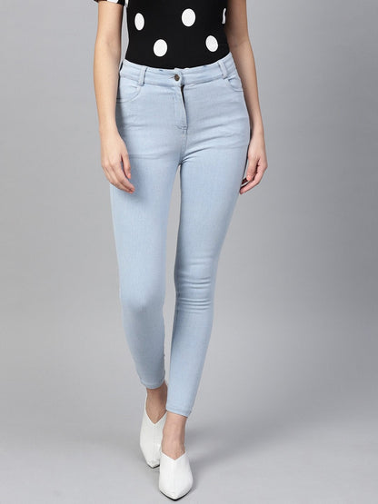 Women's Ice Blue Cropped Jeans