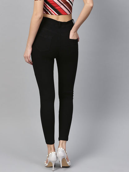 Women's Black Side Seam Pearl Jeans