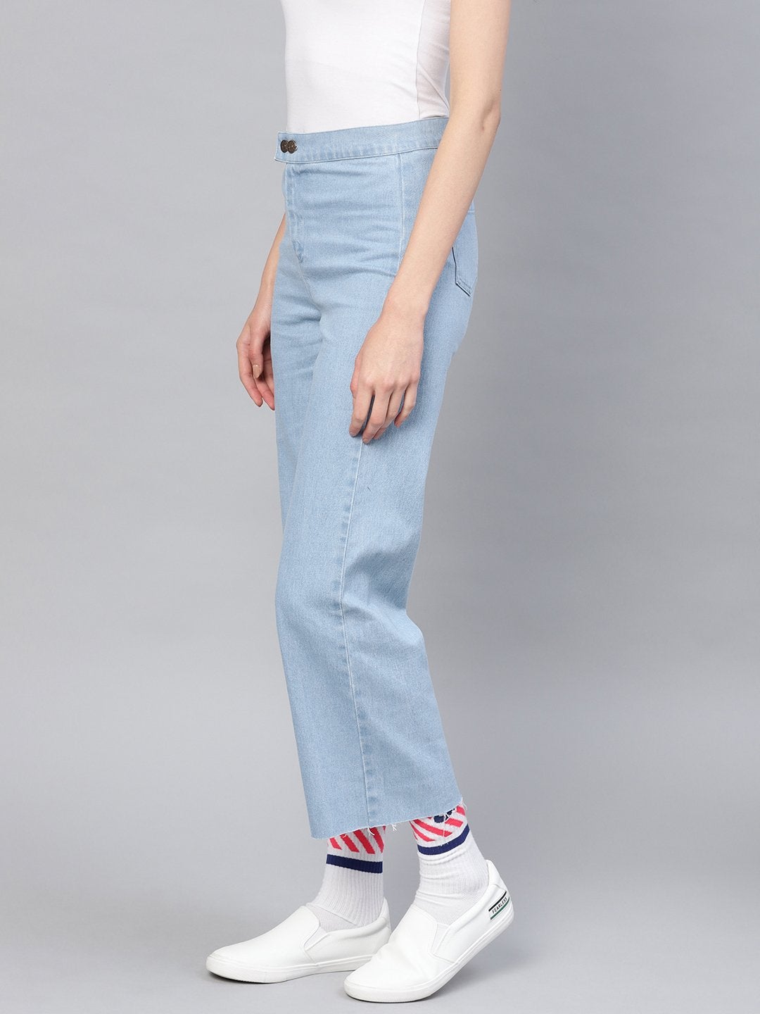Women's Blue Denim Straight Pants