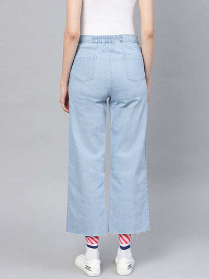 Women's Blue Denim Straight Pants