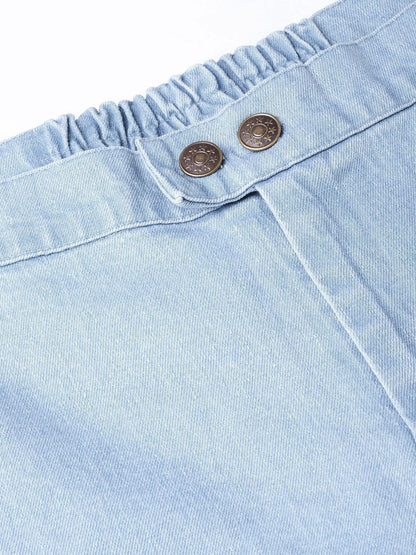 Women's Blue Denim Straight Pants