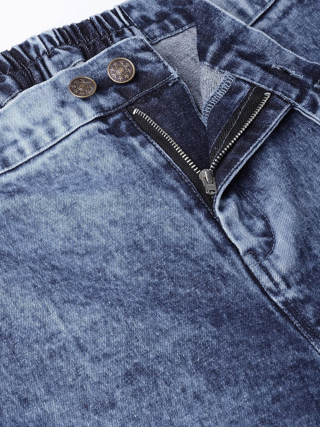 Women's Blue Denim Acid Wash Side Slit Pants