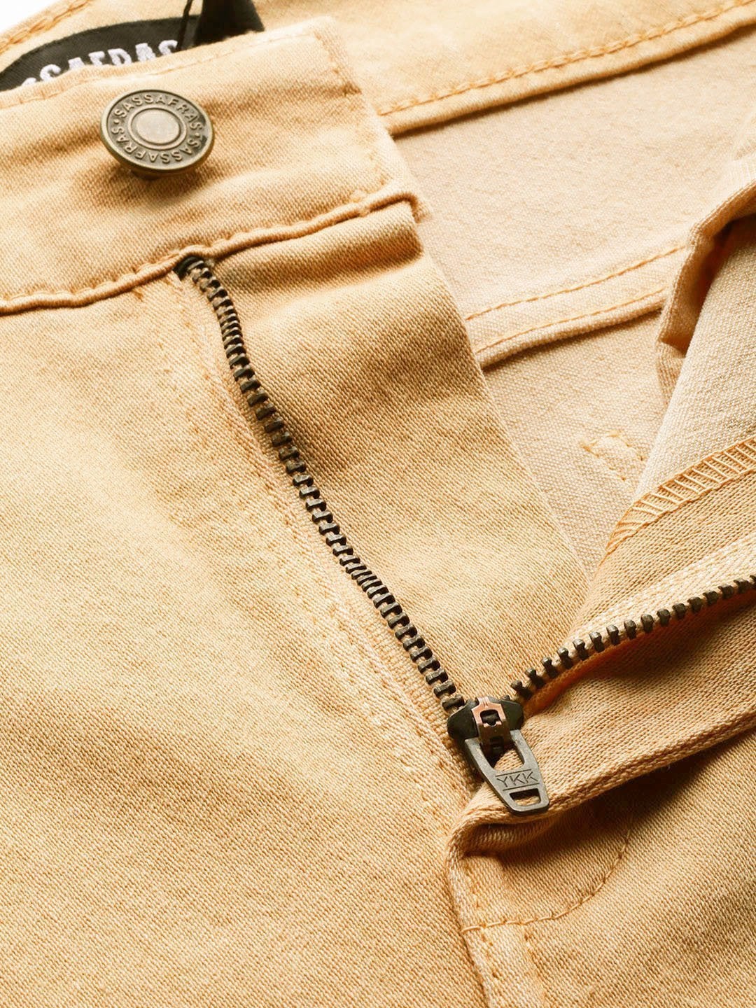 Women's Yellow Denim Raw Edge Basic Jeans