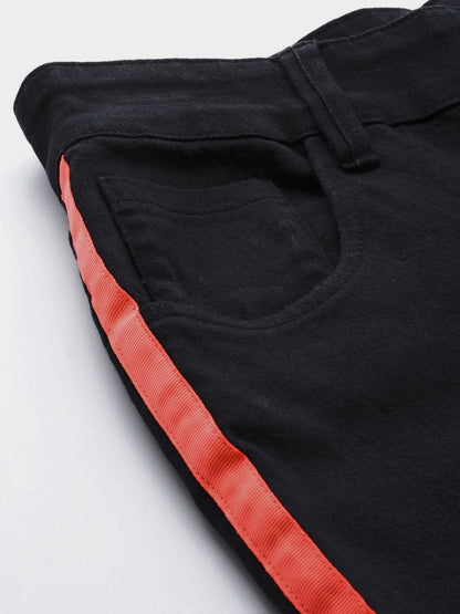 Women's Black Side Tape Jeans