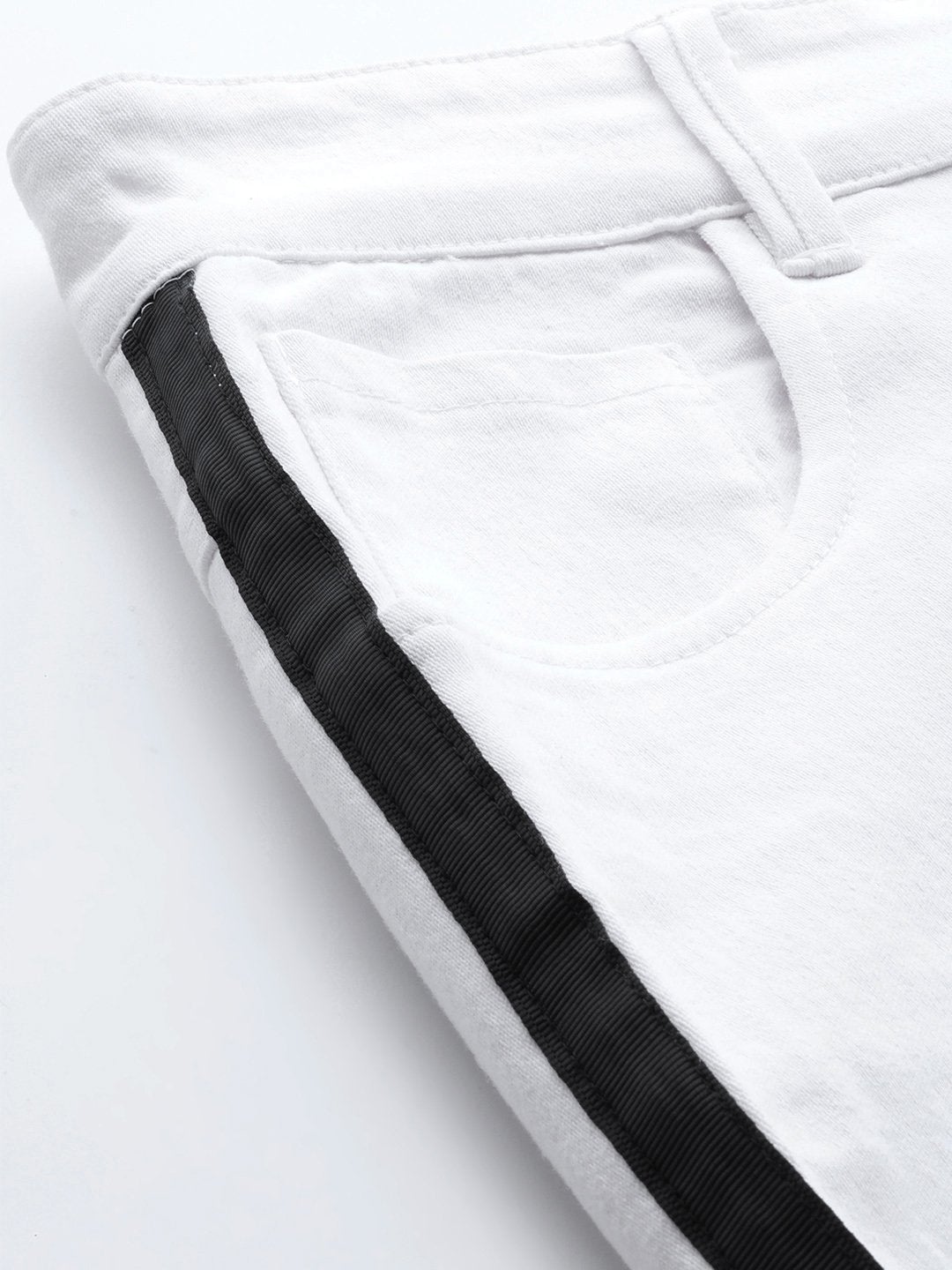 Women's White Side Tape Jeans