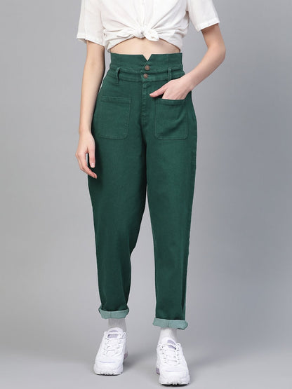 Women's Emerald Green Slouchy Jeans