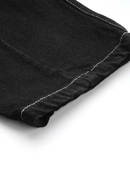 Women's Black Front Pocket Slouchy Jeans