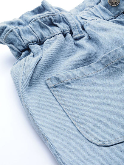 Women's Blue Front Pocket Slouchy Jeans