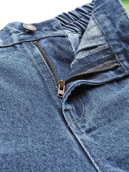 Women's Blue Slouchy Inlay Pocket Jeans