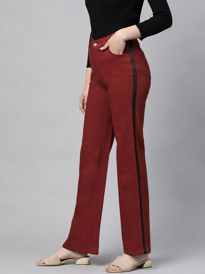 Women's Rust Side Tape Bell Bottom Jeans