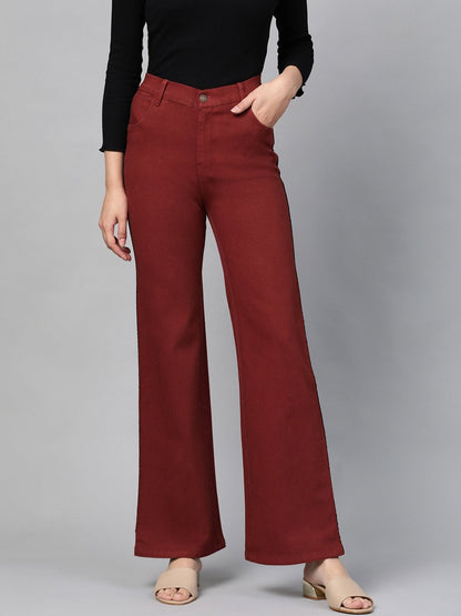 Women's Rust Side Tape Bell Bottom Jeans