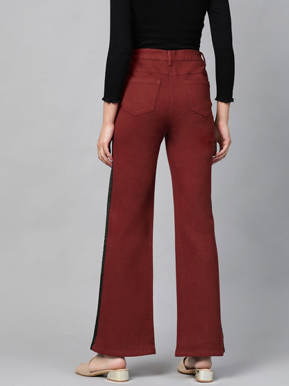 Women's Rust Side Tape Bell Bottom Jeans