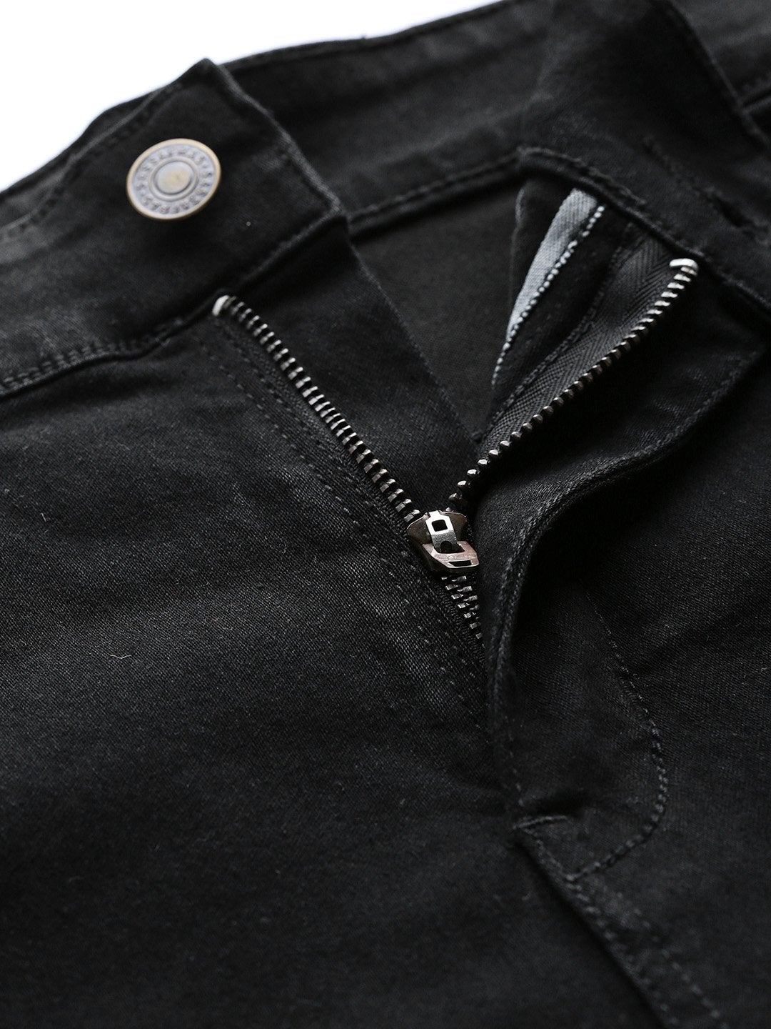 Women's Black Pearl Studded Hem Jeans