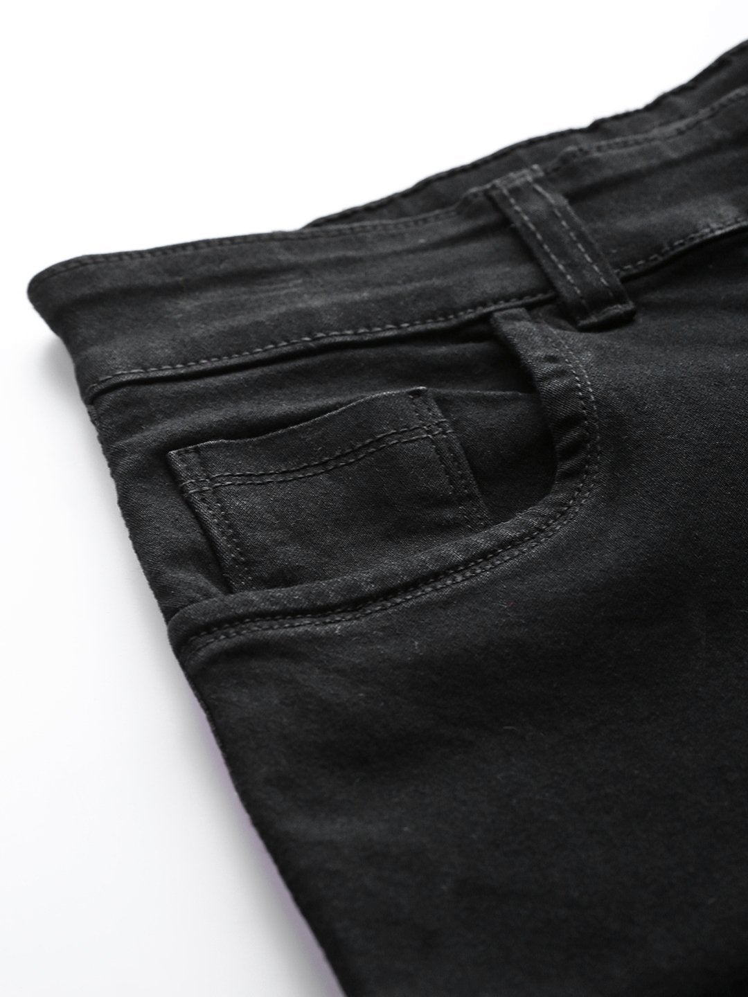 Women's Black Side Tape Basic Jeans