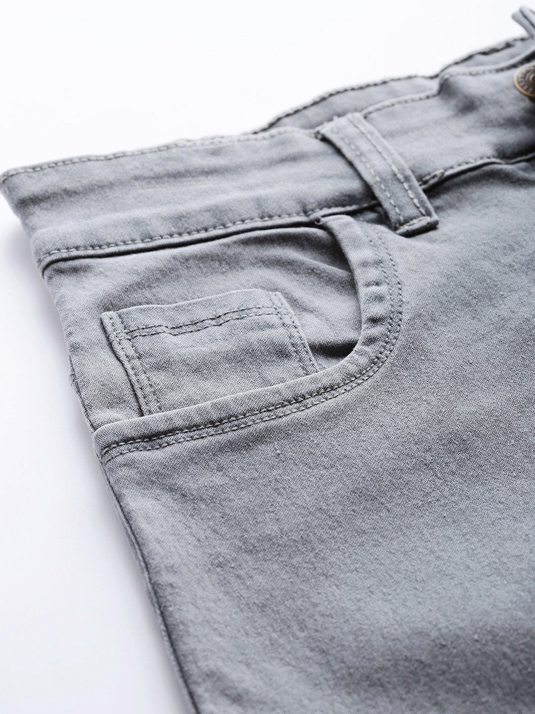 Women's Grey Basic Regular Jeans