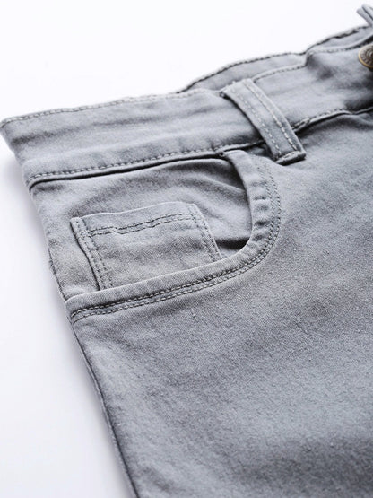 Women's Grey Basic Regular Jeans