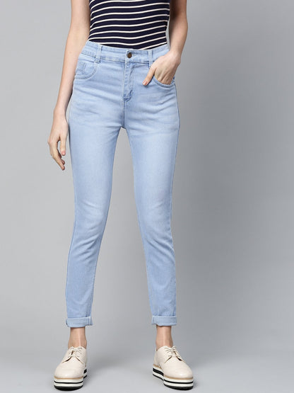 Women's Ice Blue Whisker Wash Jeans