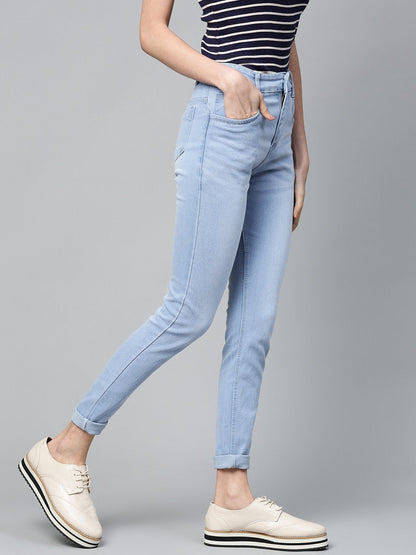 Women's Ice Blue Whisker Wash Jeans