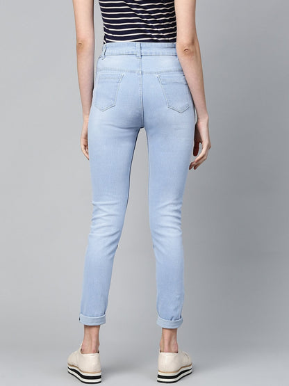 Women's Ice Blue Whisker Wash Jeans