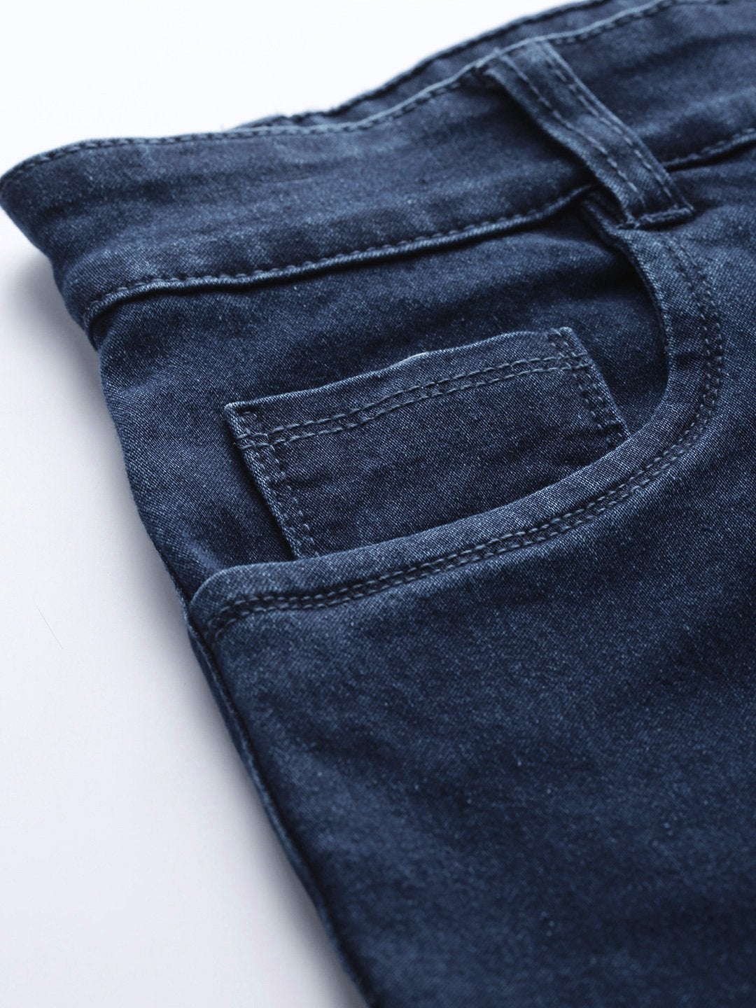 Women's Navy Heavy Ripped Slit Thigh Jeans