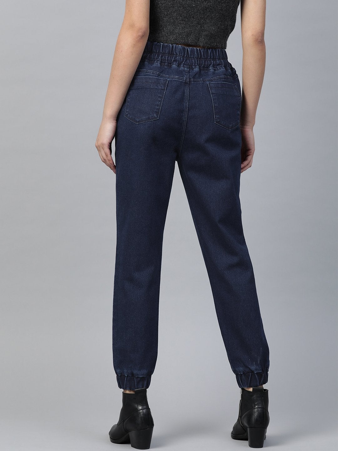Women's Blue Drawstring Jogger Jeans