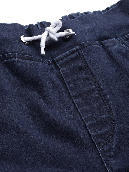 Women's Blue Drawstring Jogger Jeans