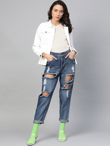 Women's Blue Vintage Distress Jeans