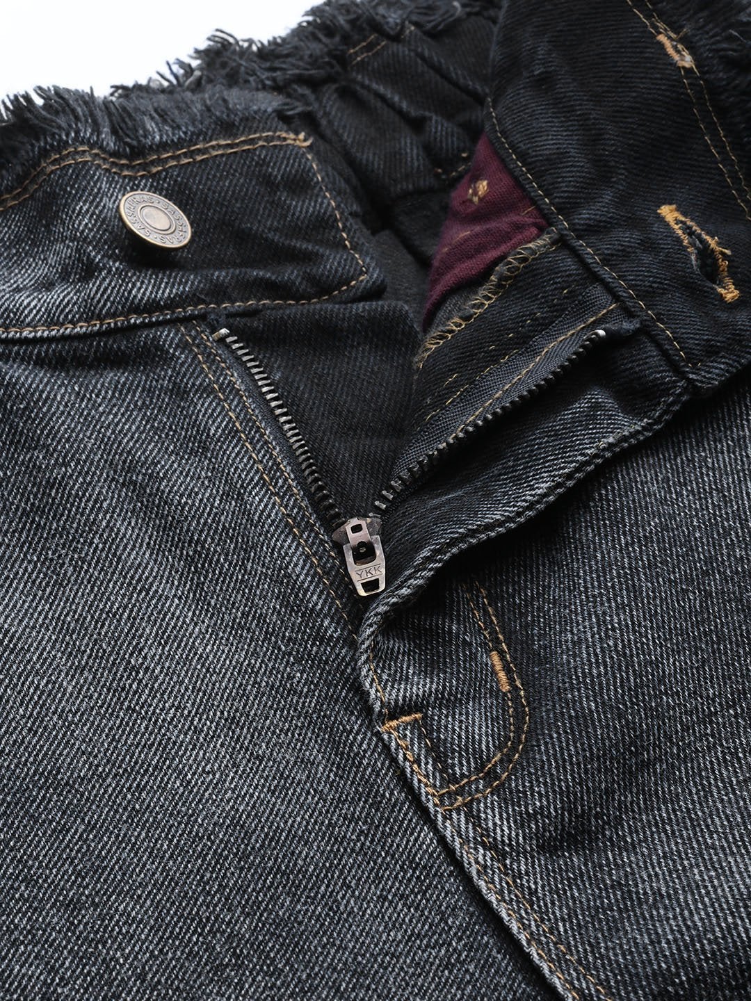 Women's Navy Washed High Low Hem Slouchy Jeans