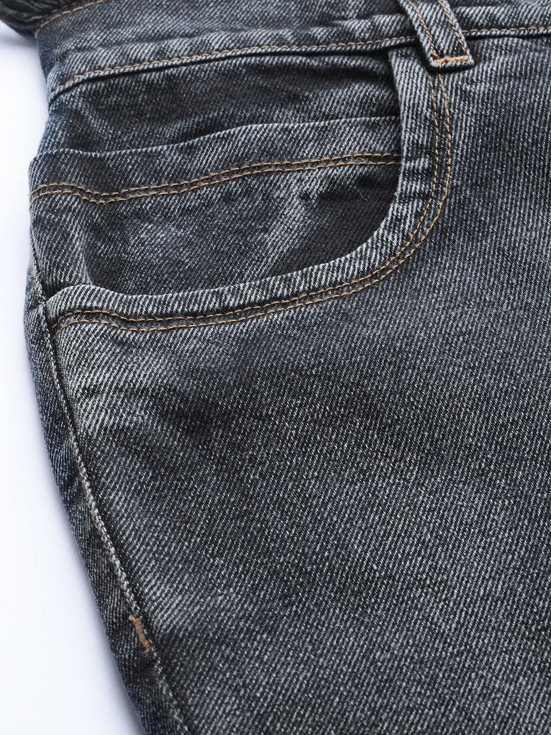 Women's Navy Washed High Low Hem Slouchy Jeans