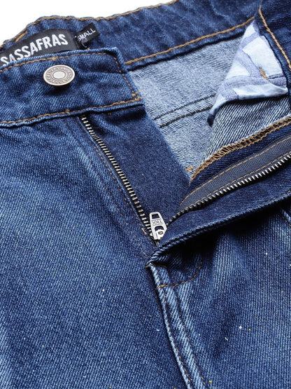 Women's Blue Paint Splatter Slouchy Jeans