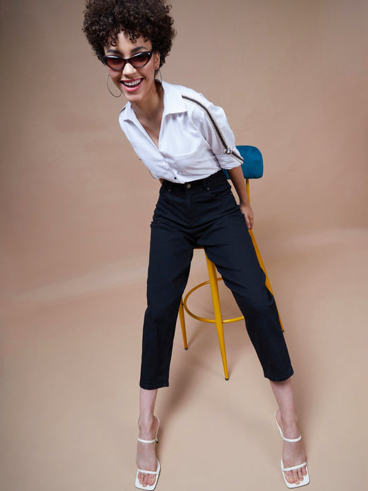 Women's Black Balloon Fit Jeans
