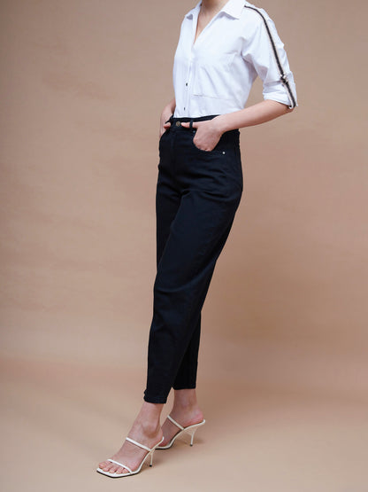 Women's Black Balloon Fit Jeans