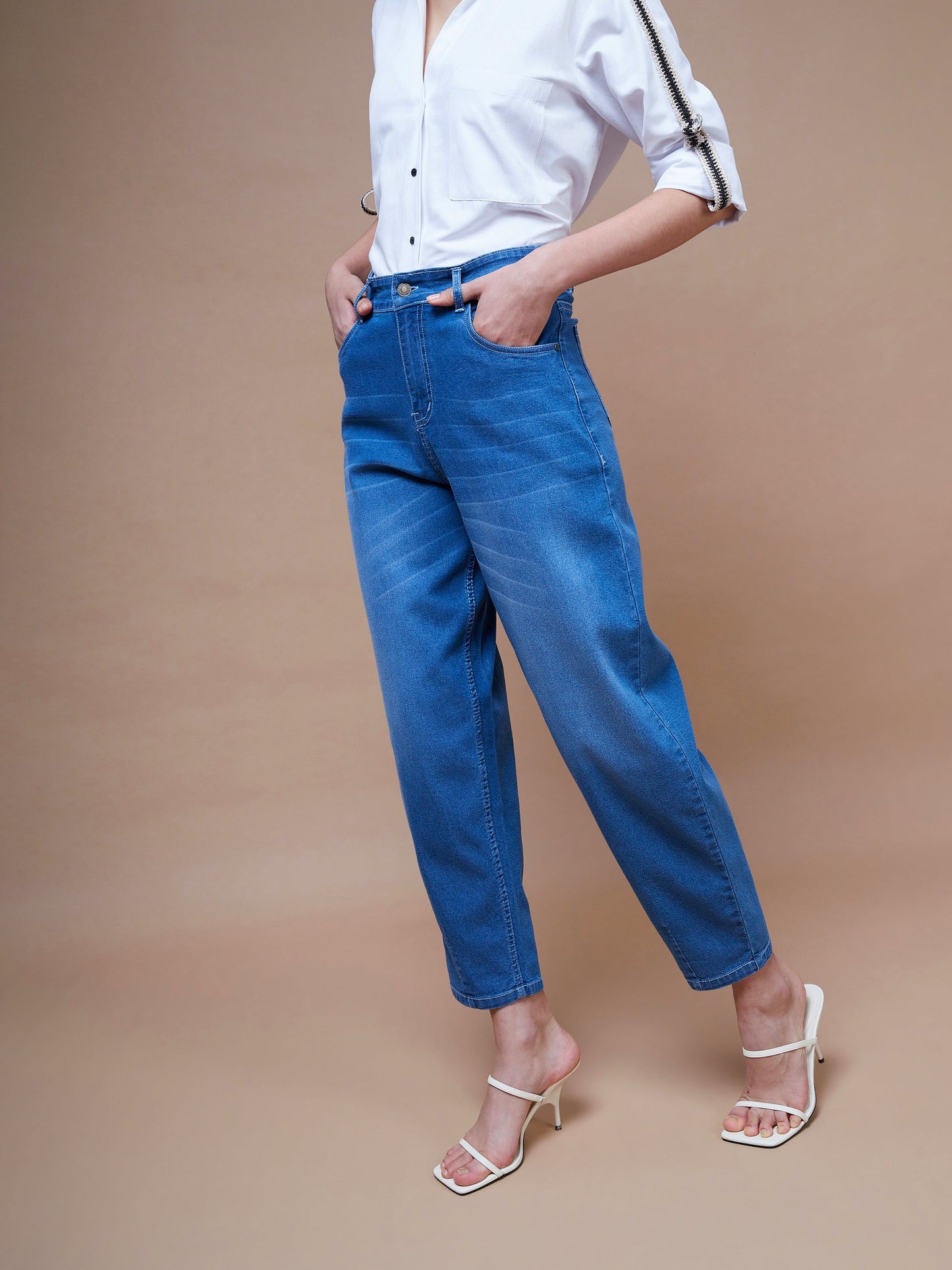 Women's Blue Balloon Fit Jeans