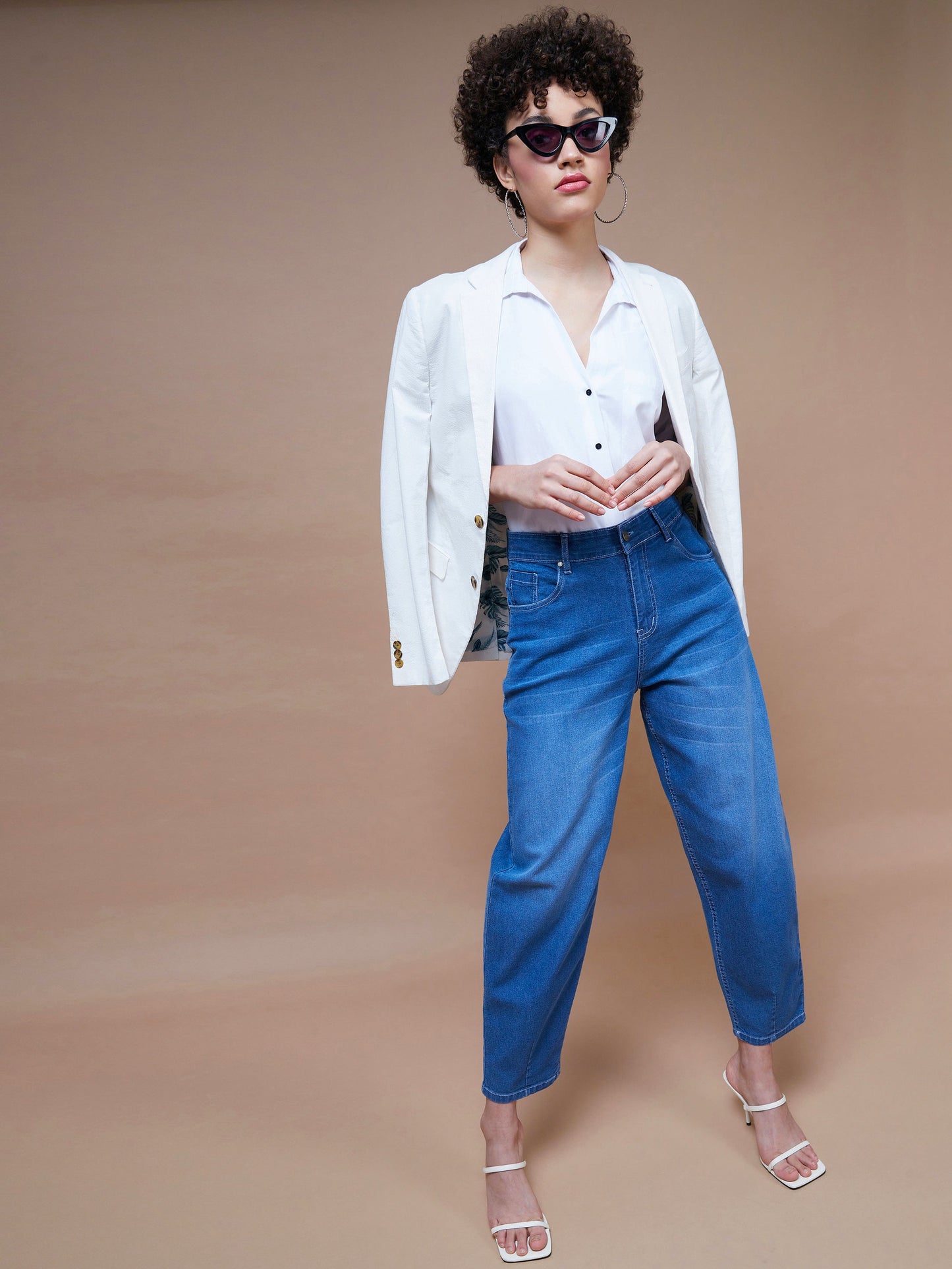 Women's Blue Balloon Fit Jeans