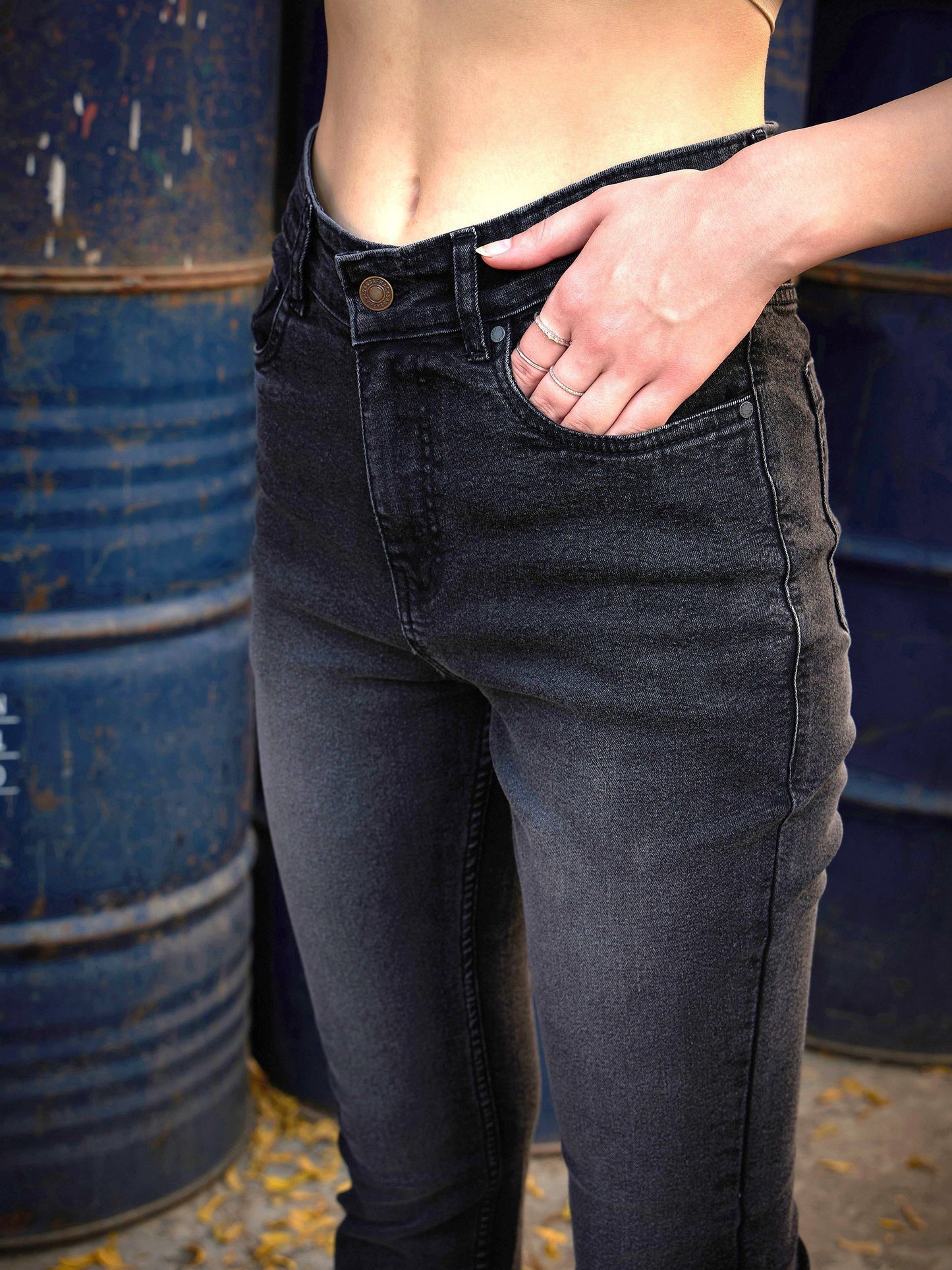 Women's Grey Wash Boot Cut Premium Jeans