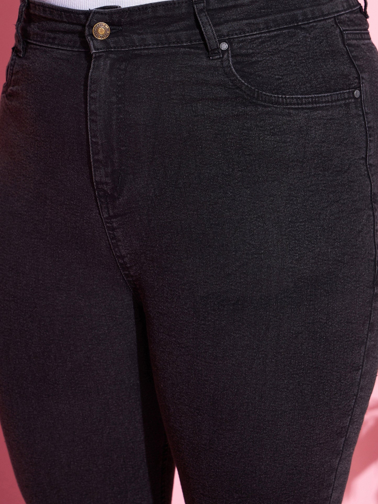 Women's Black Acid Wash Denim Boot Cut Jeans
