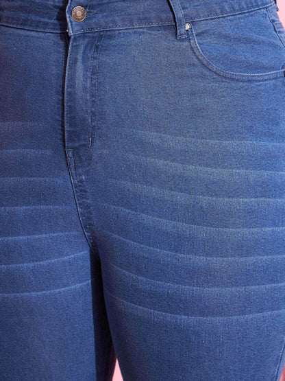 Women's Blue Wash Denim Boot Cut Jeans